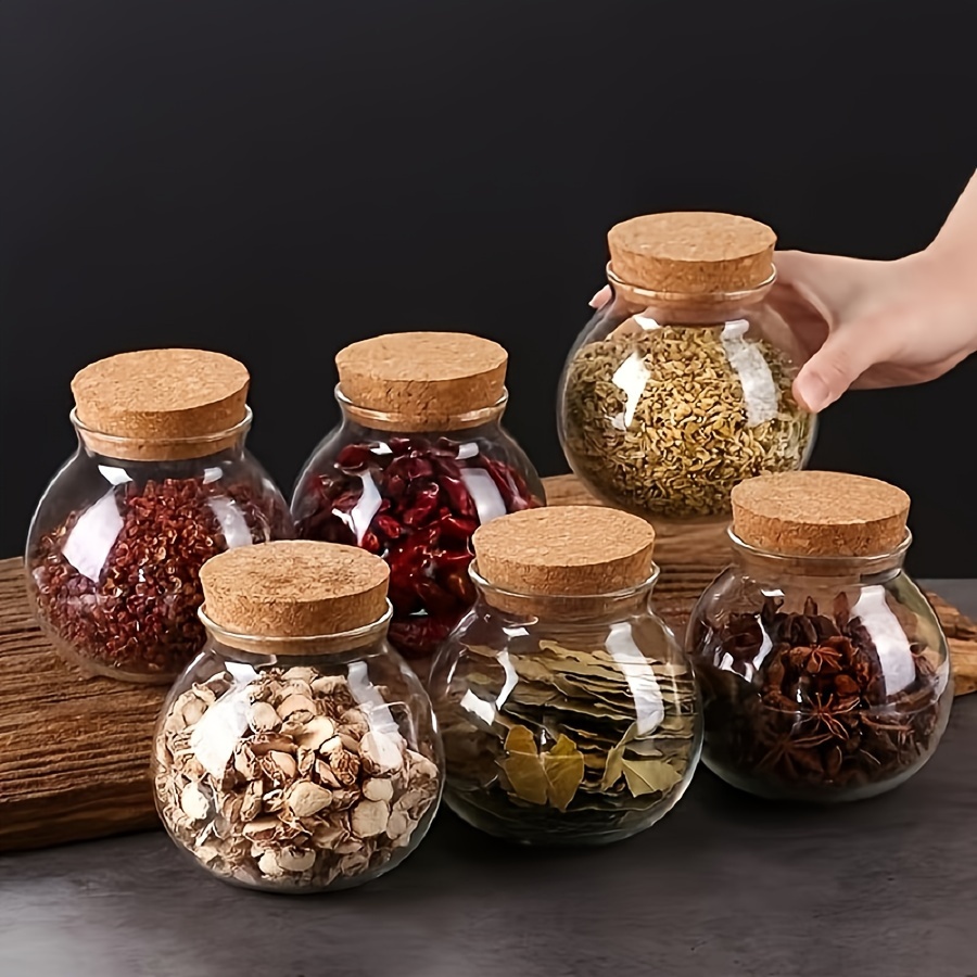 Coffee Equipment Organizer - 500ML Clear Glass Storage Canister,Round Decorative