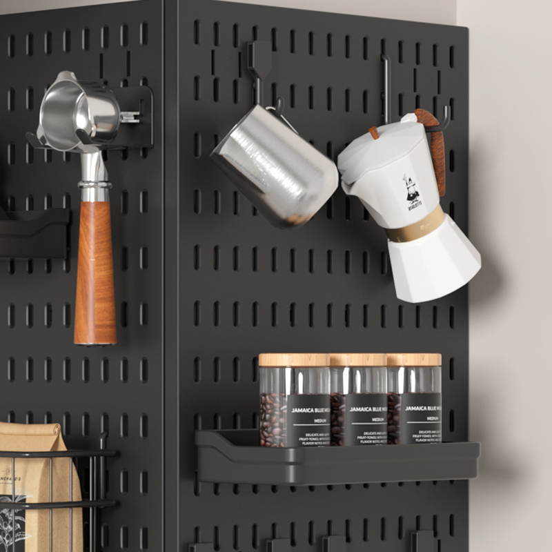 Wall Mounted Coffee Bar Pegboa - Coffee Equipment Organizer 评论和价格