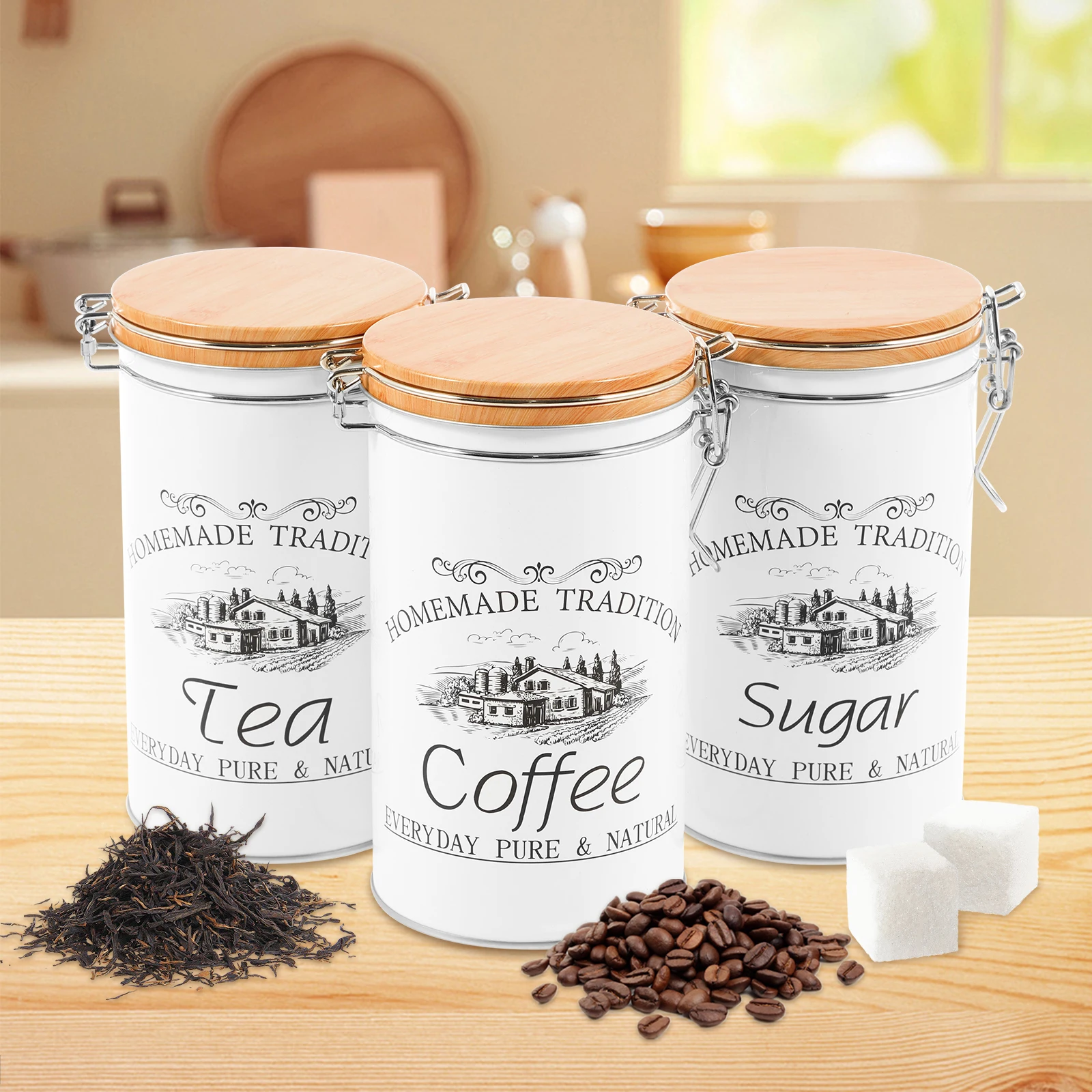 3Pcs/Set Tea Coffee Sugar Cani - Coffee Equipment Organizer 评论和价格